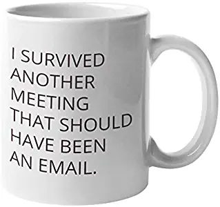 Funny Coffee Mug by Find Funny Gift Ideas | I Survived Another Meeting That Should Have Been An Email | Congratulations & Going Away Gifts for Coworker | Funny Coffee Mugs for Boss Bosses