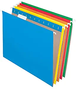 Office Depot Brand Hanging File Folders, Letter Size, 100% Recycled, Assorted Colors, Box of 25