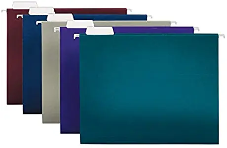 Office Depot 2-Tone Hanging File Folders, 1/5 Cut, 8 1/2in. x 11in, Letter Size, Assorted Colors, Box of 25, OD81667