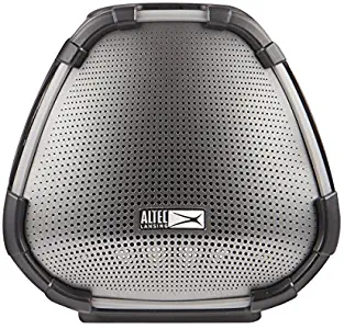 Altec Lansing VersA Smart Portable Bluetooth Speaker with Amazon Alexa Voice Assistant, Black and Silver