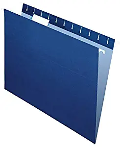 Office Depot 2-Tone Hanging File Folders, 1/5 Cut, 8 1/2in. x 11in, Letter Size, Navy, Box of 25, OD81615