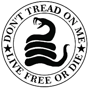 KCD Don't Tread On Me Live Free Or Die Vinyl Decal Sticker|Walls Cars Trucks Vans Laptops|Black|5.5 in|KCD735B