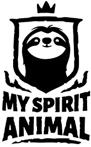 My Spirit Animal Sloth Vinyl Decal Sticker | Cars Trucks Vans SUVs Walls Cups Laptops | 6.5 Inch | Black | KCD2646B