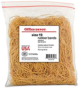 Office Depot Rubber Bands, 19, 3 1/2in. x 1/16in, 1 Lb. Bag, 2419408